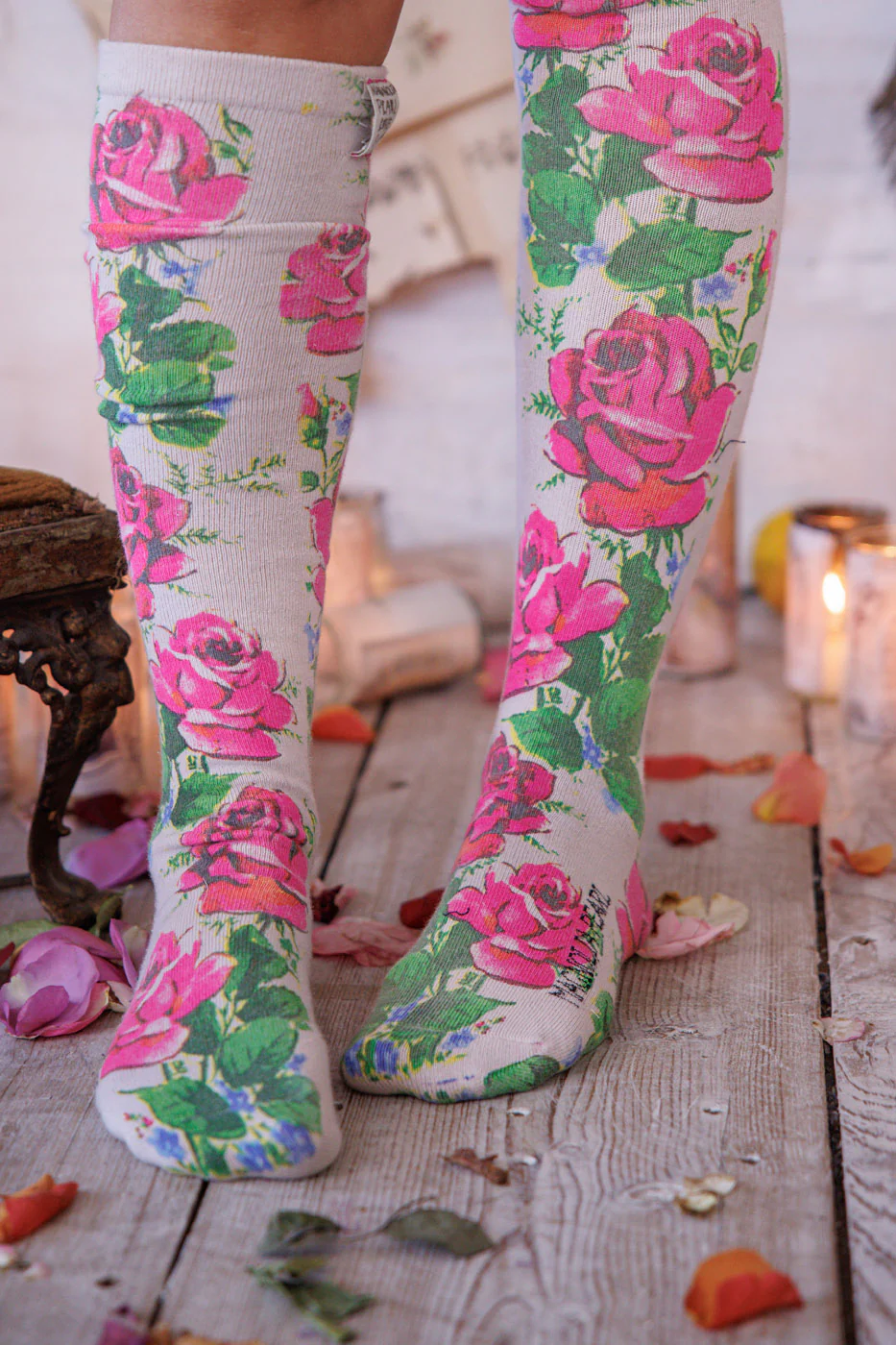Big Rose OTK Socks - Image 2