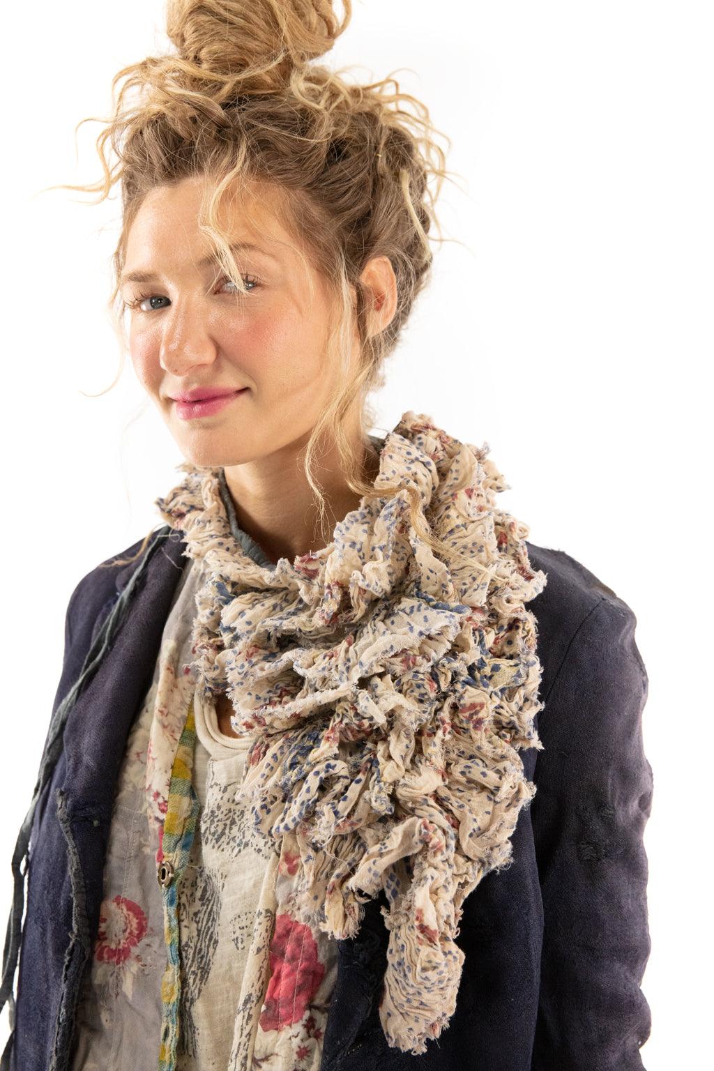 Block Print Ruffle Movina Jabot