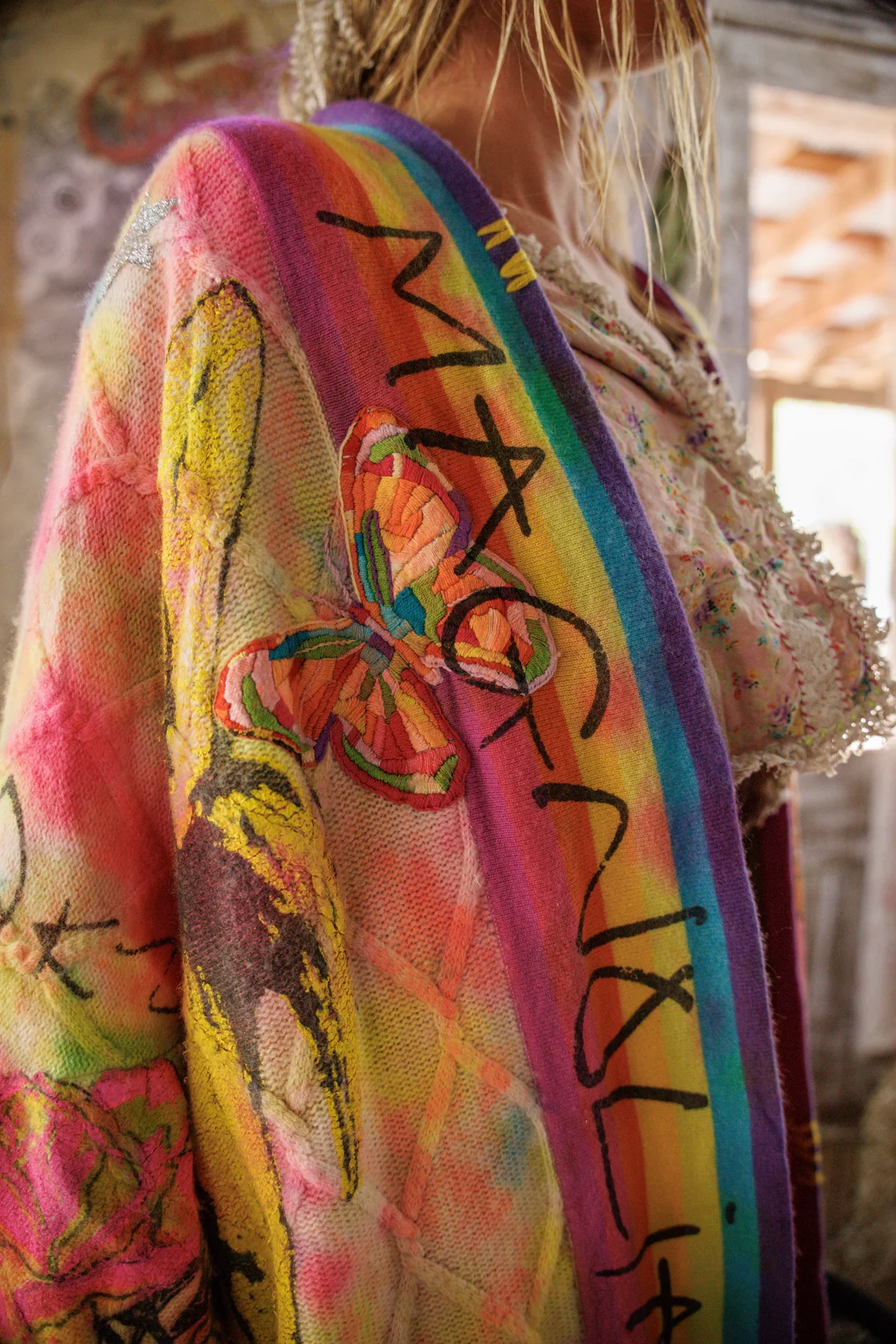 Cable Knit Madonna Kimono - Image 2