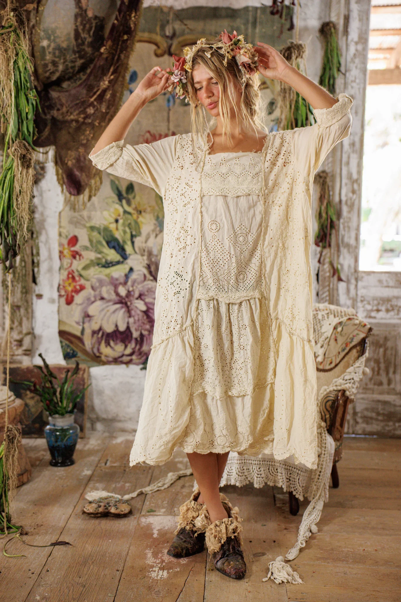 Eyelet Patchwork Helenia Dress - Image 3