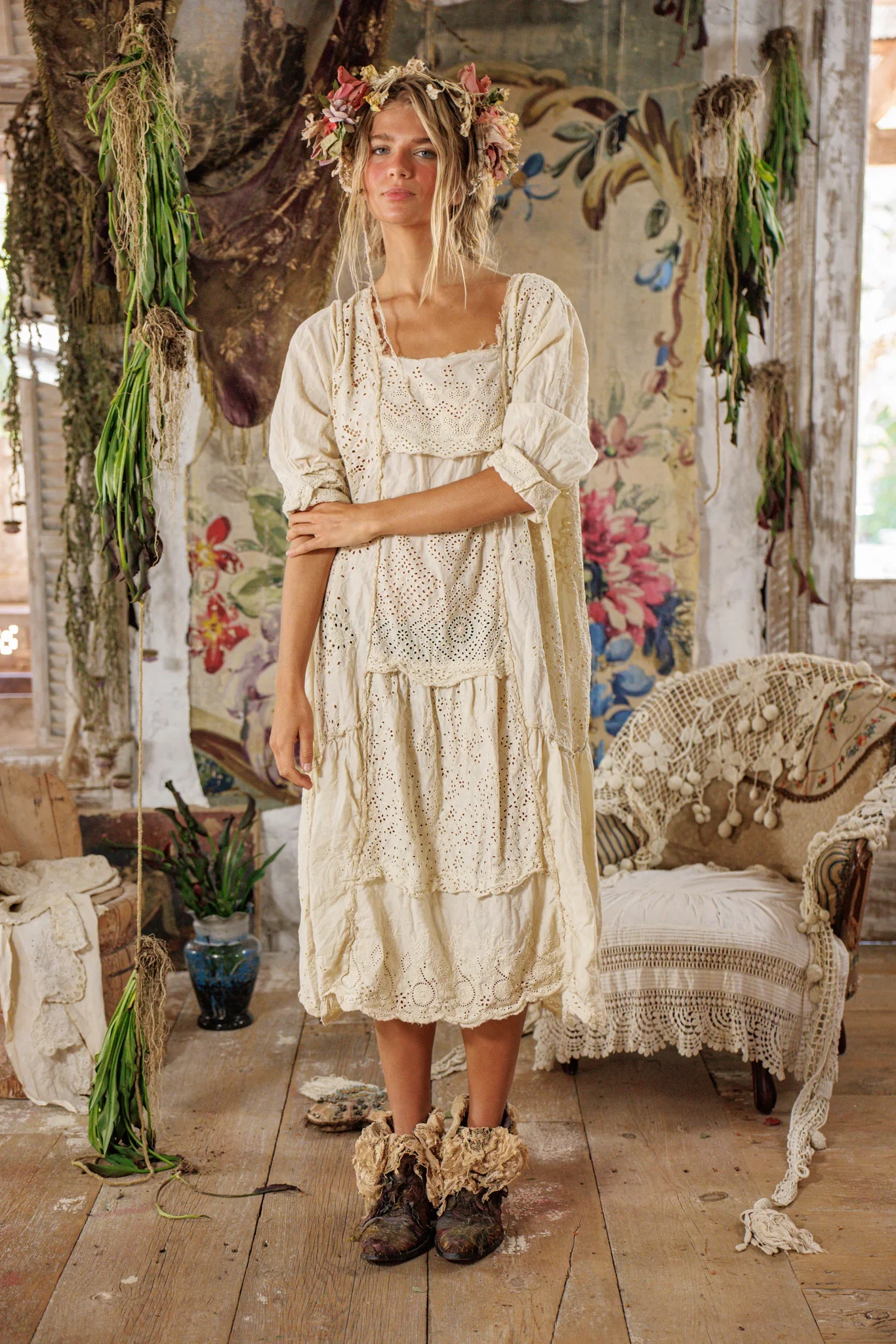 Eyelet Patchwork Helenia Dress - Image 4