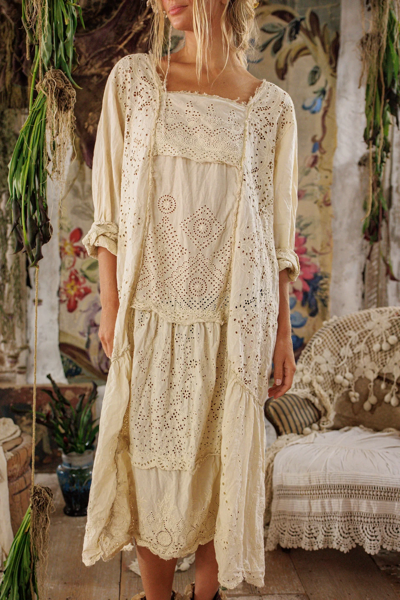 Eyelet Patchwork Helenia Dress - Image 5