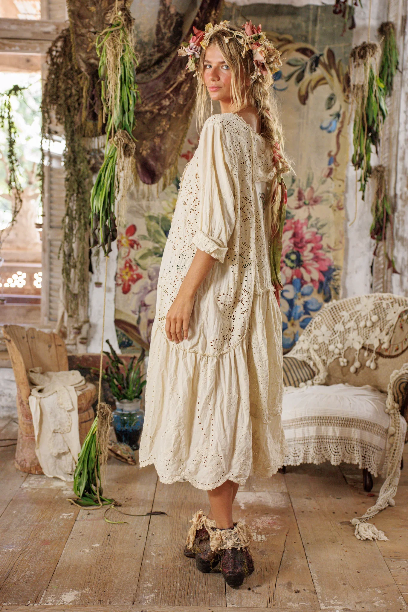 Eyelet Patchwork Helenia Dress - Image 9
