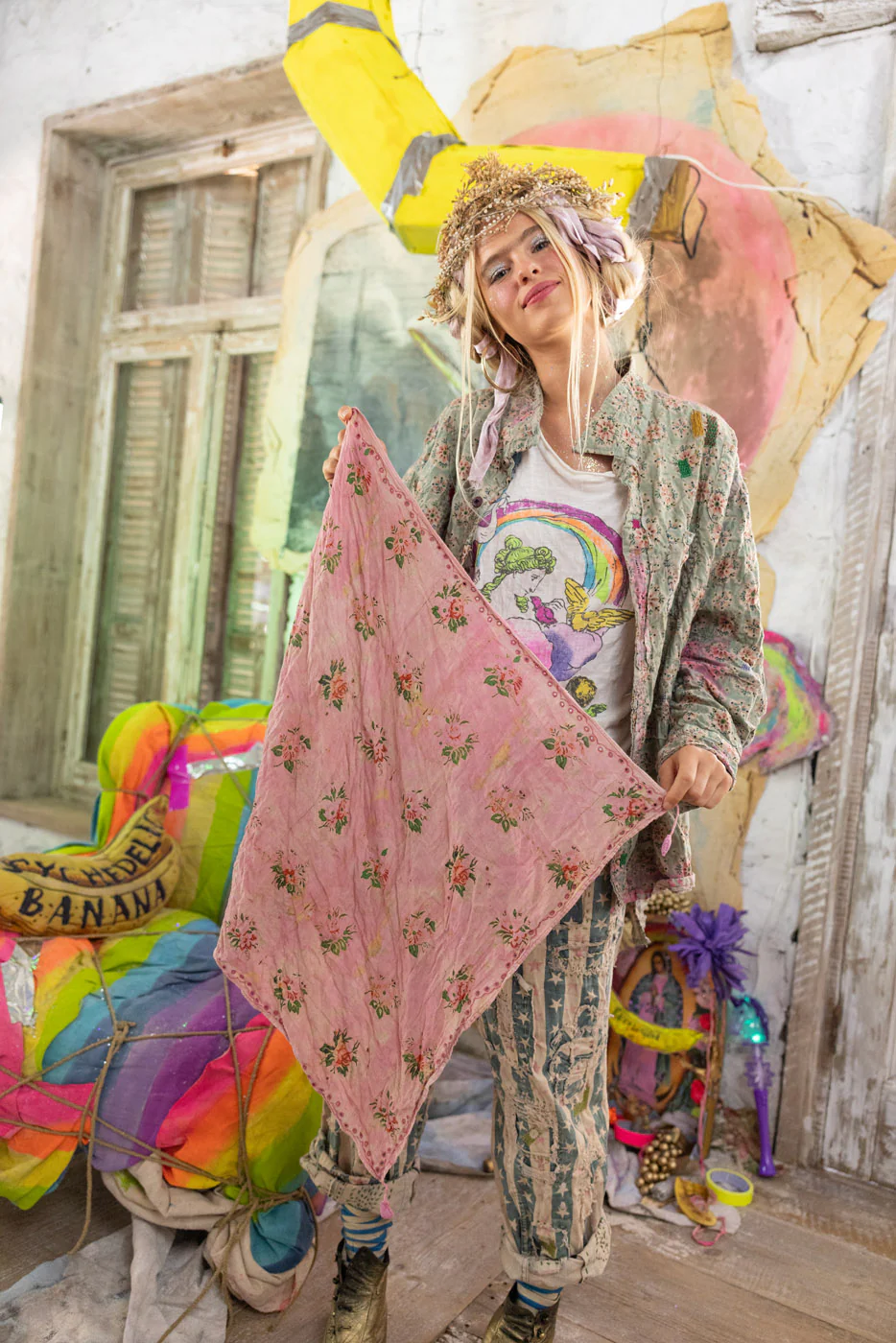 Eyelet Theodora Tassel Scarf